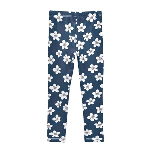 Girls' Leggings Flowers Floral White Blue Kids Yoga Tights Pants 1 Pack 208501802