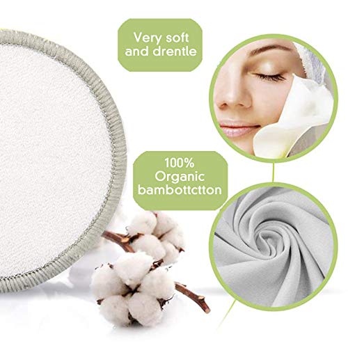 SaiXuan Herbruikbare make-up remover pads (20 stuks) met wasbare katoenen pads waszak milieuvriendelijke gezichtsdoek… - Image 6