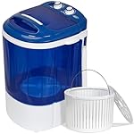 ZENY Portable Mini Washing Machine 8 lbs Washing Capacity Semi-Automatic Compact Washer Spinner Small Cloth Washer Laundry Appliances for Apartment, RV, Camping, Single Translucent Tub Blue