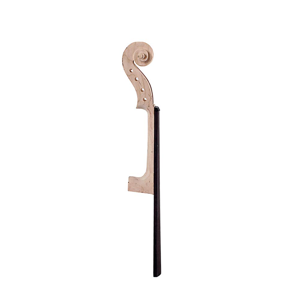 Alnicov Tête de manche de violon 4/4 en ébène brut avec parchemin sculpté à la main pour violon