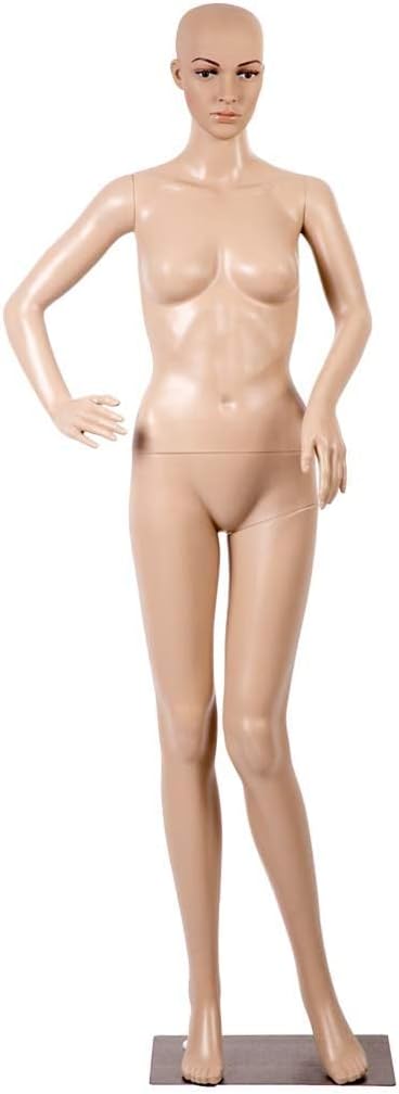 Mannequin Manikin Full Body Dress Form 69 Inches Female Mannequin Sewing Dress Model Stand Adjustable Torso Form Mannequins Realistic Display Head Arm Rotation Metal Base