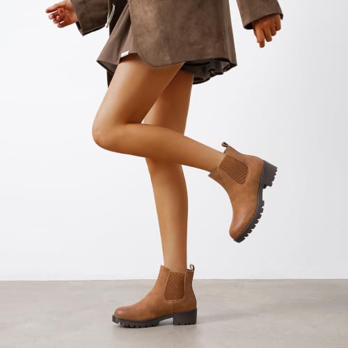 Image of Vepose Women's 9607 Chelsea Ankle Boots Pull-On Booties for Women