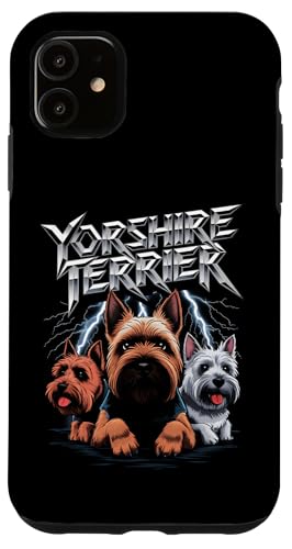 Mejor Yorkshire Terrier Dog Dad Heavy Metal Dog Mom Thunder Carcasa para iPhone 11