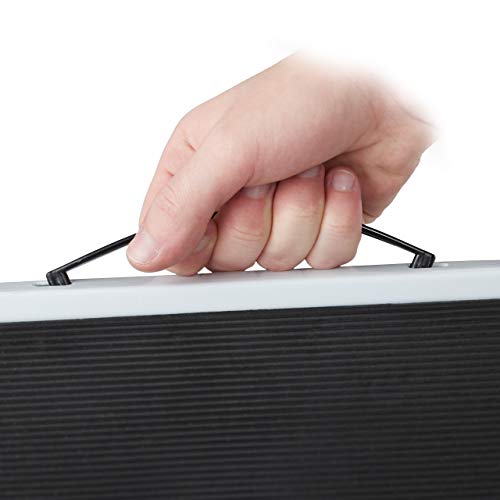 Relaxdays Trittleiter klappbar, 2 Stufen, platzsparender Klapptritt, rutschfest, Eisen, HBT ca. 45 x 50 x 50 cm, Weiß