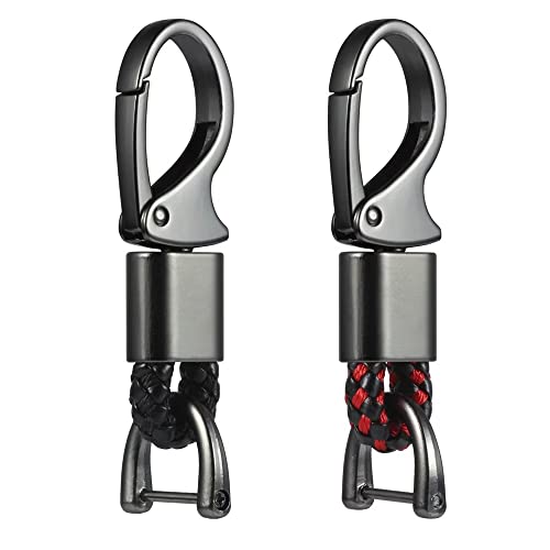 Image of Car Keychain Accessories Leather Holder Keyfob Sturdy Metal Carabiner Key Chains for Women and Men