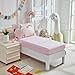 4 Pieces Toddler Bedding Set for Girls Light Pink Unicorn Toddler Bed Set - Soft Castle Rainbow Cute Princess Baby Bed in a Bag - 1 Comforter Set 1 Fitted Sheet 1 Flat Sheet 1 Pillowcase