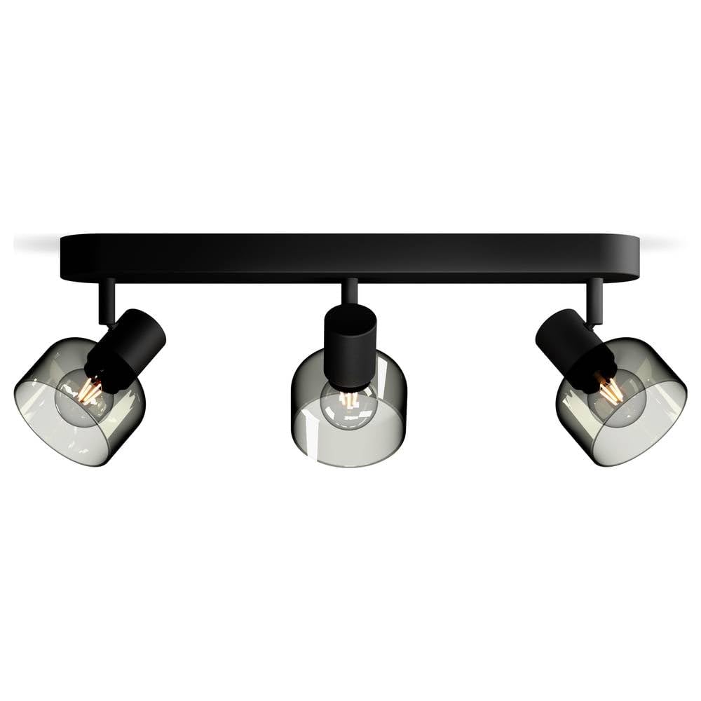 Philips Sleet - Foco LED decorativo (3 luces), bombilla E14 no incluida, Negro, IP20