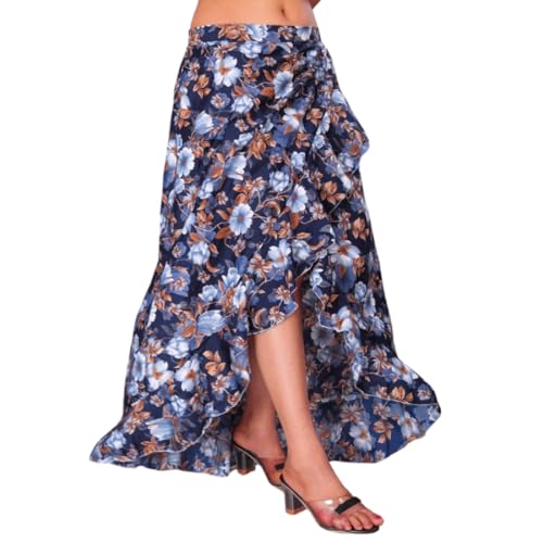 Image of JYESHTA Women's American Crepe Flared A Line Stitched Long Skirt with 12 Mtr Flare 40 in Height | Skirts for Women Long Length | Long Skirts for Girls