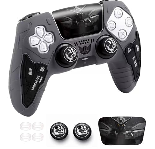 Image of DEADSKULL Tactical Silicone Controller Skin with 2 Thumb Grip Caps, 4 Joystick Rings & Sticker, Anti-Slip Protective Cover Compatible with PlayStation 5 Controller, DualSense Wireless Controller