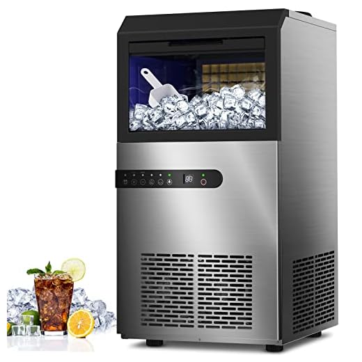 Commercial Ice Maker, 100LBS/24H Under Counter Ice Maker Machine w/Large Ice Bin, 45 Ice Cubes/Cycle, 2 Water Inlet Modes, Self Clean, 24H Timer, Freestanding Ice Machine for Bar, Coffee Shop
