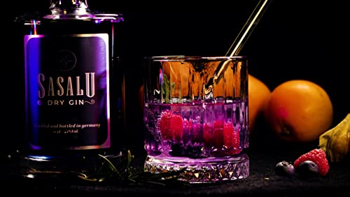 Sasalu DRY GIN - 0,5 L - 42% Vol. - Farbwechsel - ÄNDERT DIE FARBE von Blau zu Violett bei Zugabe von Tonic Water… – Bild 5