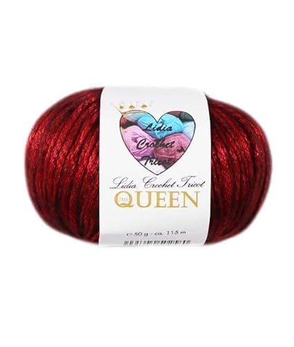 The Queen- hilo de lana fantasía, lana merino, hilo de lana brillante, hilo de tejer, hilo de ganchillo (50 gr/ovillo ; 16 colores) (empresa española/envío desde España) (01) Cover