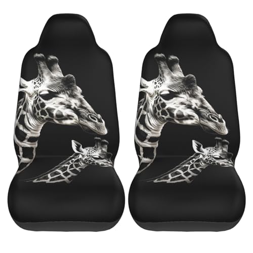 Housses de siège de voiture universelles pour camionnette SUV motif girafe - 6