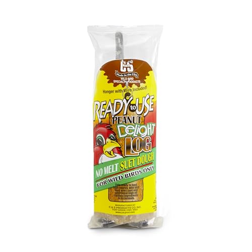 C&S Peanut Delight No Melt Suet Dough Log Suet Dough for Wild Birds 1 pound
