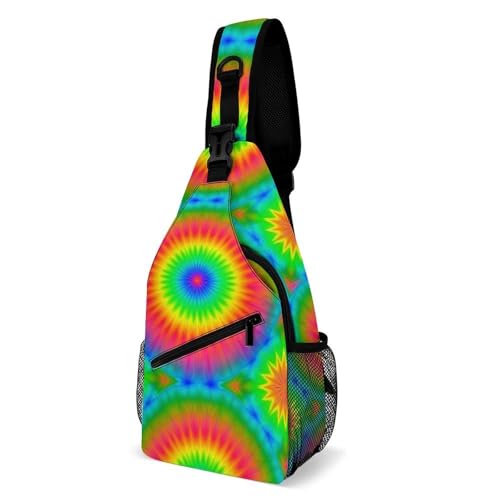 Fashion Traveling Running Casual Chest Bag, Dress Decor Sling Backpack, Shoulder Bag Casual Day Pack Tie Dye