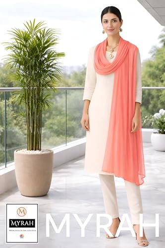 Image of MYRAH Chiffon Solid Casual Daily Use Dupatta For Women's & Girls Length - 2.50 Meter
