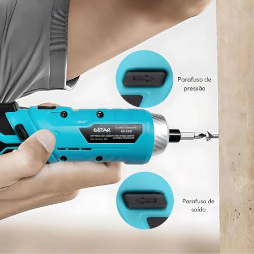Parafusadeira Recarregável Bivolt Kit com Acessórios Para Casa e Trabalho