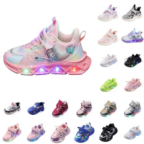 Betadog Girls Glitter Sneakers Lightweight Kids Tennis Shoes Kids Athletic Shoes Youth Girls Slip-On Athletic Sneakers (Pink-6, 11)