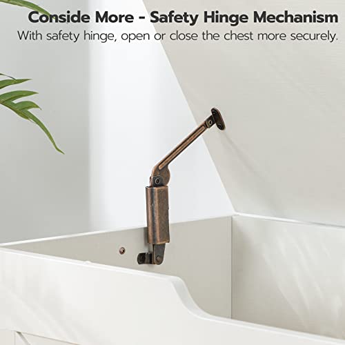 image for HOOBRO Storage Bench, 39.4” Retro Wooden Storage Chest with U-Shaped