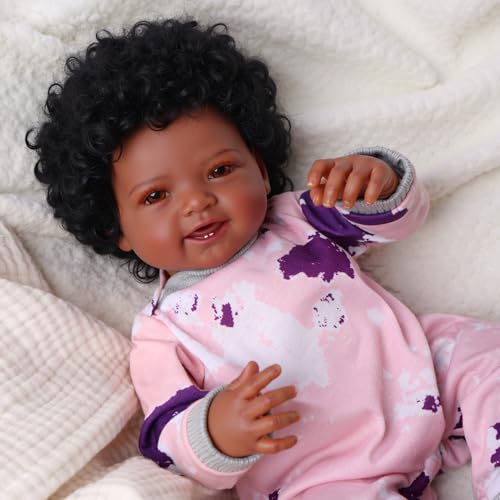 Muñeca Reborn Realista Bebé Negra 43 cm con Kit de Alimentación miniatura 3