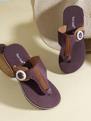 Image of TWOSOFT Women Slippers (Brown)