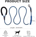6.56 FT Strong Heavy Duty Dog Leash with Padded Handle 360-Degree Rotating Metal Buckle Without Tangles,Heavy Duty Rope with Reflective Threads,Suitable for Small,Medium and Large Dogs (Dark Blue)