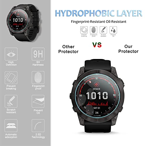 Diruite 4-Pack Screen Protector for Garmin Fenix 7X/7X Sapphire Solar 51mm Smart Watch,2.5D Ultra-Thin Scratch-Resistant 9H Tempered Glass No Bubbles - Image 4