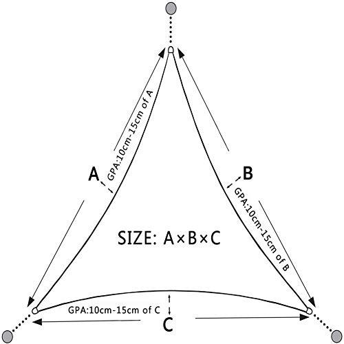 Auvent triangulaire imperméable 2,4m bleu pour terrasse et jardin - 3