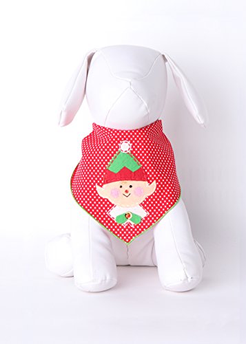 Tail Trends Christmas Dog Bandanas Elf Designer Appliques 100% Cotton #TOP1