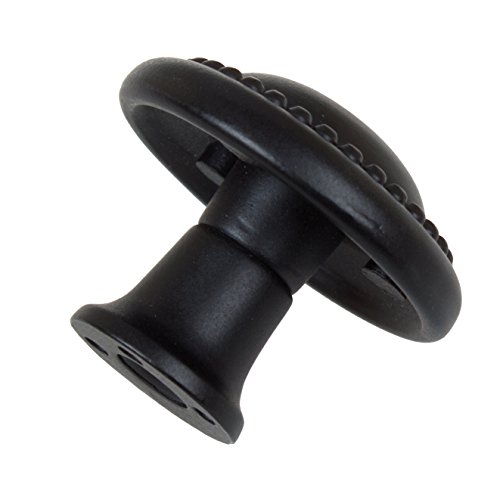 GlideRite Hardware 5222-MB-25 puxador redondo com contas de 3,18 cm, pacote com 25, acabamento preto