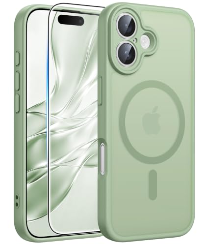 Image of FNTCASE for iPhone 16 Plus Case Light Moss: Compatible with MagSafe