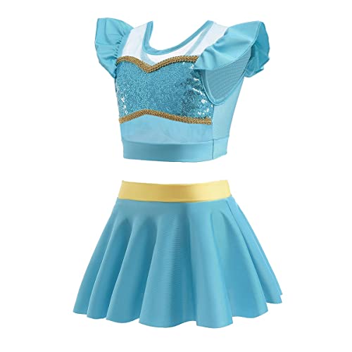 HIHCBF Princess Two-Piece Tankini Swimsuit for Girls Bathing Suits Ruffles Swimwear Surf Beach Summer Swimming Bikini Set2