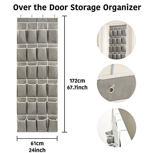 Ezoware Over The Door Hanging Organizer, 24 Large Pockets Multipurpose Hanging Storage For Pantry, Closet, Bathroom, Shoes, Toys - Pack Of 1 #TOP5
