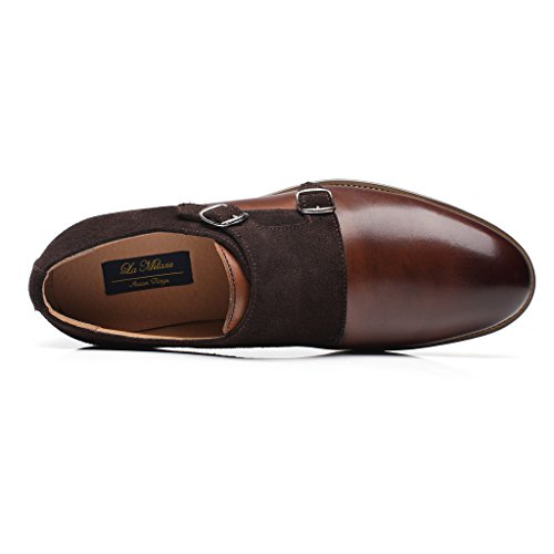 Image of Brown Leather Slip-On Loafers for Men by La Milano