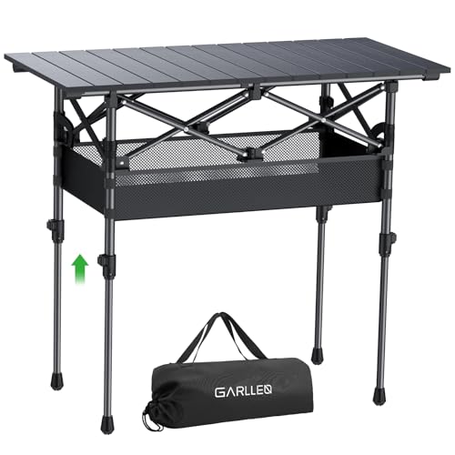 GARLLEN Campingtisch klappbar, 82x40cm & 2 Höhenverstellbar(44/70cm),...