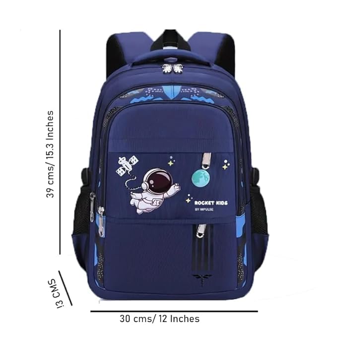 Image of Impulse Astronaut 27L Unisex Stylish &Trendy Water Resistant Printed Bag, College Travel 5 Compartment Backpack, School Bag For Boys & Girls