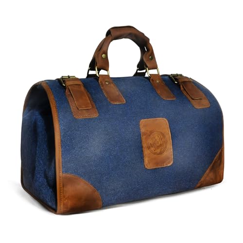 Vattenavvisande kanvas Crazy Horse läder resväska 35 l trim unisex handbagage weekendväska sportväska för resor helg semester...