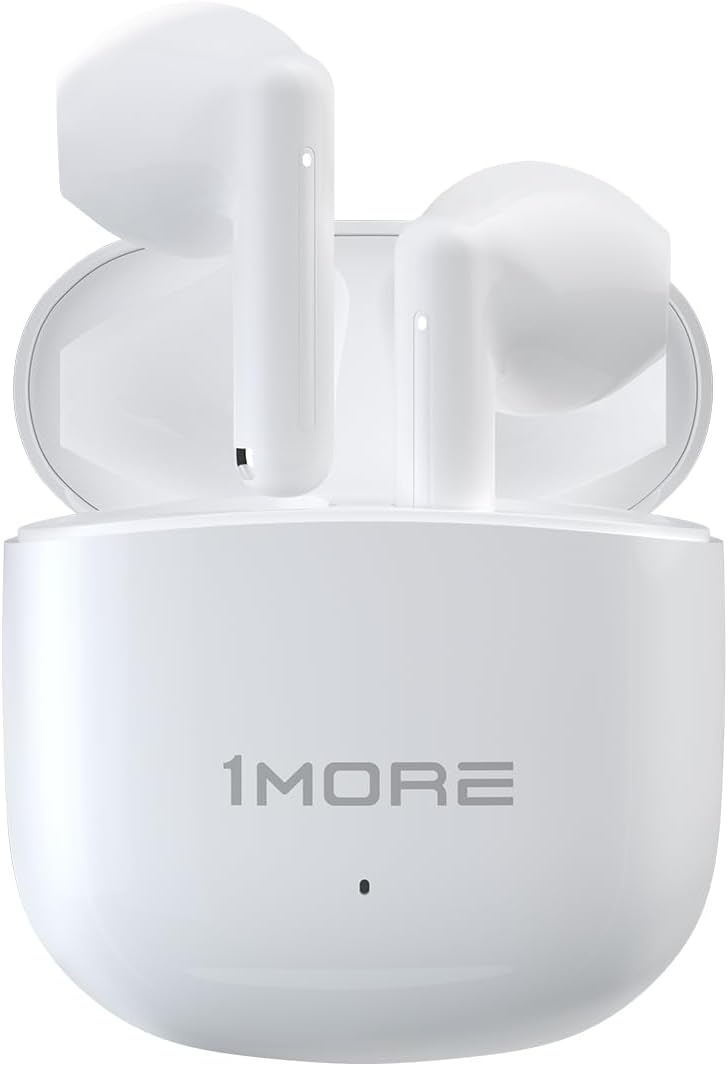 Q10 Wireless Earbuds, Bluetooth 5.3 Half in-Ear Lightweight Ear Buds, Comfort Fit, Deep Bass Stereo Headphones with Dual Mics, 26H Playtime, one Step-Pairing, IPX4 Waterproof Earphones, White