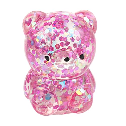 Yirdapall スクイーズ おもちゃ クマさん 透明 手作り TPR ソフト低反発 動物 握る玩具 感覚おもちゃ ストレス解消 暇つぶし 不安軽減 減圧グッズ 贈り物 (ピンク)