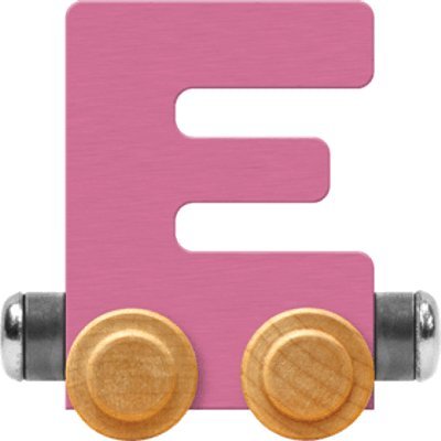 Maple Landmark NameTrain Pastel Letter Car E - Made in USA (Pink)