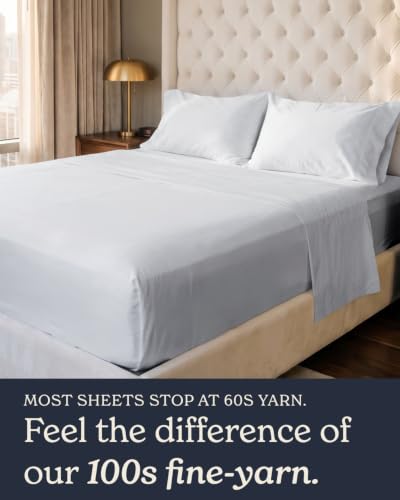 Image of Beckham Hotel Collection 100% Cotton King Sheet Set, 4-Piece, Gray | 500 Thread Count, Silky Soft Weave, Breathable, Anti-Pilling, 16-Inch Pocket, All-Around Elastic, Gets Softer with Every Wash