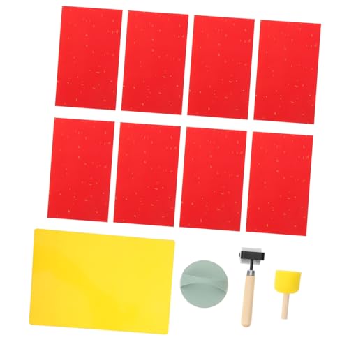 jojofuny Wood Carving Kit 1 Set Printing Carving Plate Roller Stamp Making Tool Set for Printmaking