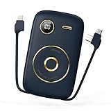 Portable Charger Power Bank 10000mAh Fast Charging USB C Phone Charger with Built in Cable, External...