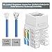 VCELINK RJ45 Cat6 Keystone Jacks UL-Listed Slim Profile, 10-Pack Ethernet Punch Down Keystone UTP, 90-Degree Modular Keystone Connector Adapter, White