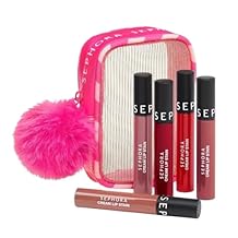 SEPHORA Collection 5 Piece Cream Lip Stain Makeup Gift Set 01 Always Red, 13 Marvelous Mauve, 94 Cherry Moon, 122 Casual Peach, Winter Rose