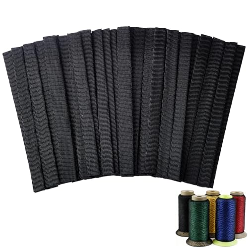 GORGECRAFT 100Pcs Thread Net Spool Saver 120mm Long Cosmetic Brush Protective Nets Black Mesh Spool Saver Huggers for Different Sizes of Sewing Quilting Machine Embroidery Bobbins Organize Accessories