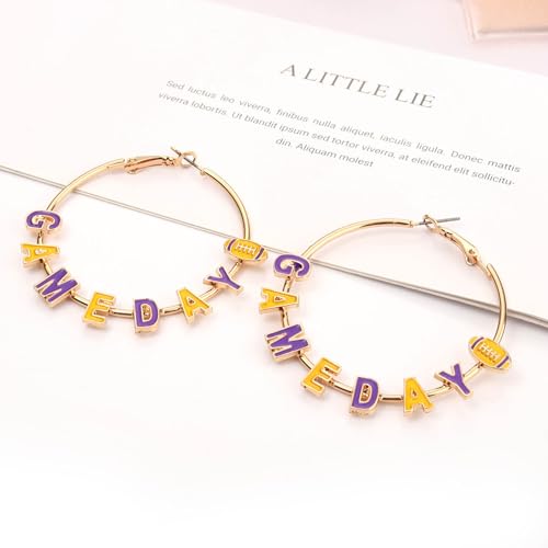 Game Day Football Earrings - Women's Hoop Earrings in Red & Blue for Sports Fans & Moms4