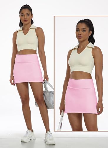 Women's High Waisted A-Line Skirt Mini Athletic Skater Skorts for Women Uniform Skorts with Shorts Pockets3