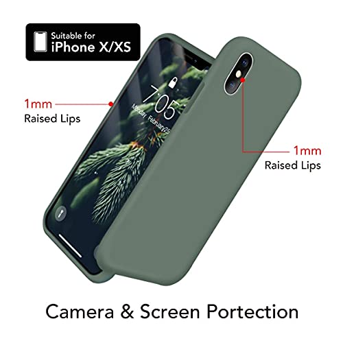 Ouxul X-18 Case For Iphone X/Iphone Xs Case Liquid Silicone Gel Rubber Phone Case,Iphone 5.8 Inch Full Body Slim Soft Microfiber Lining Protective thumb #3