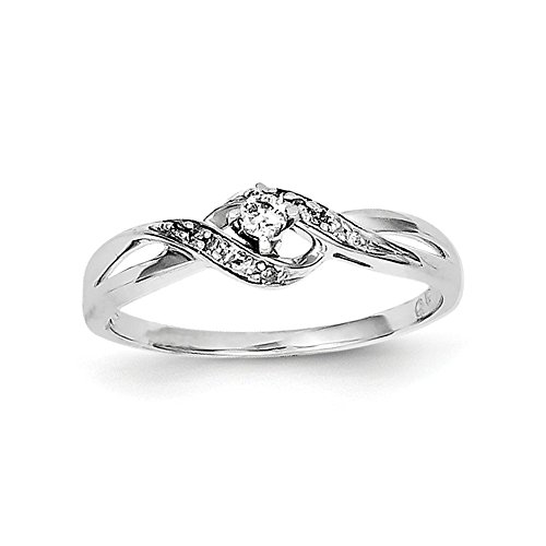 Jewels By Lux Sterling Silver Rhodium Diamond Promise Ring